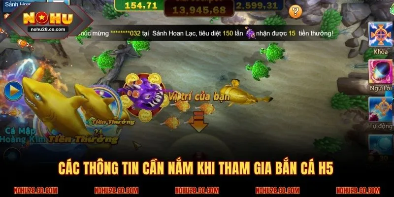Thông tin quan trọng cần nắm khi tham gia bắn cá H5